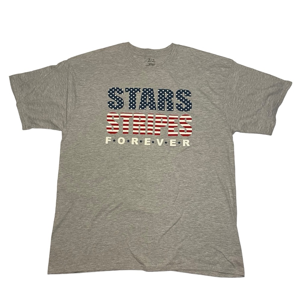 Unworn Stars and Stripes Forever Gray Tee Shirt Unisex Size XL